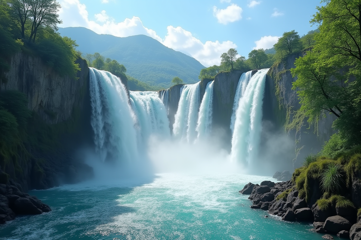 Vue aérienne de la cascade d