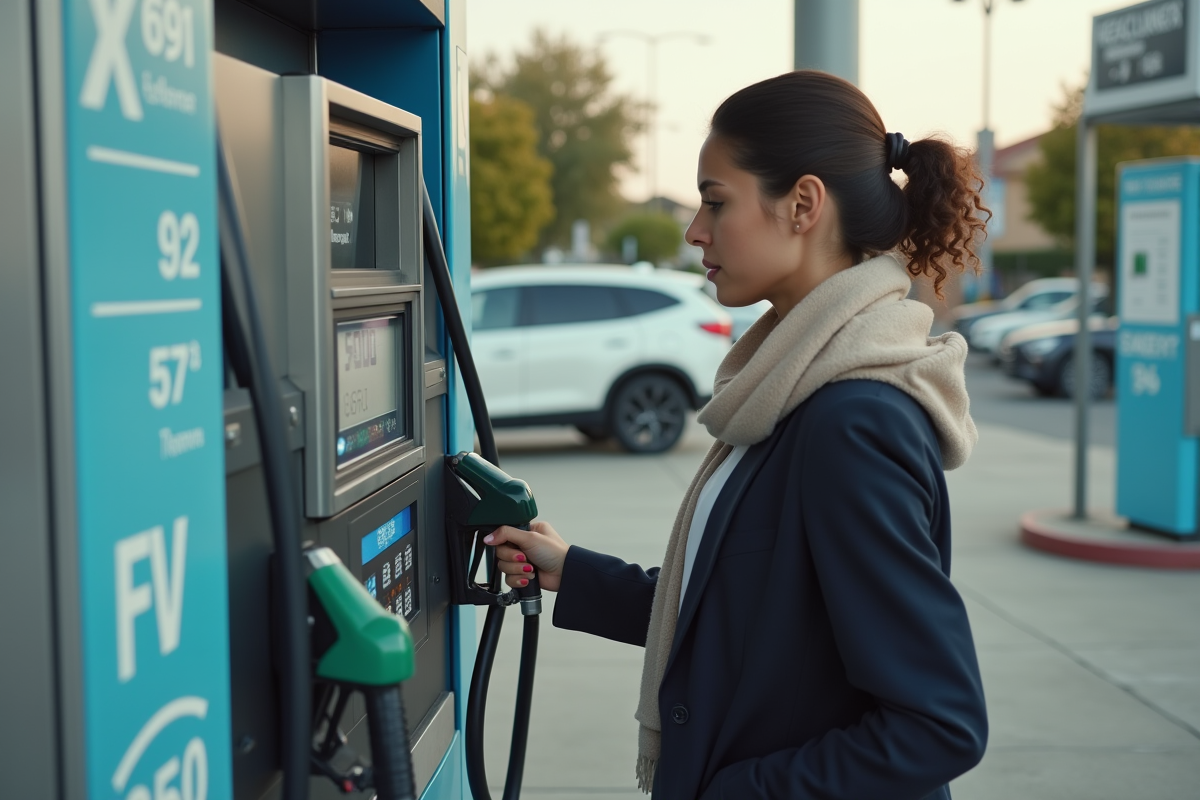 Femme regardant les prix d