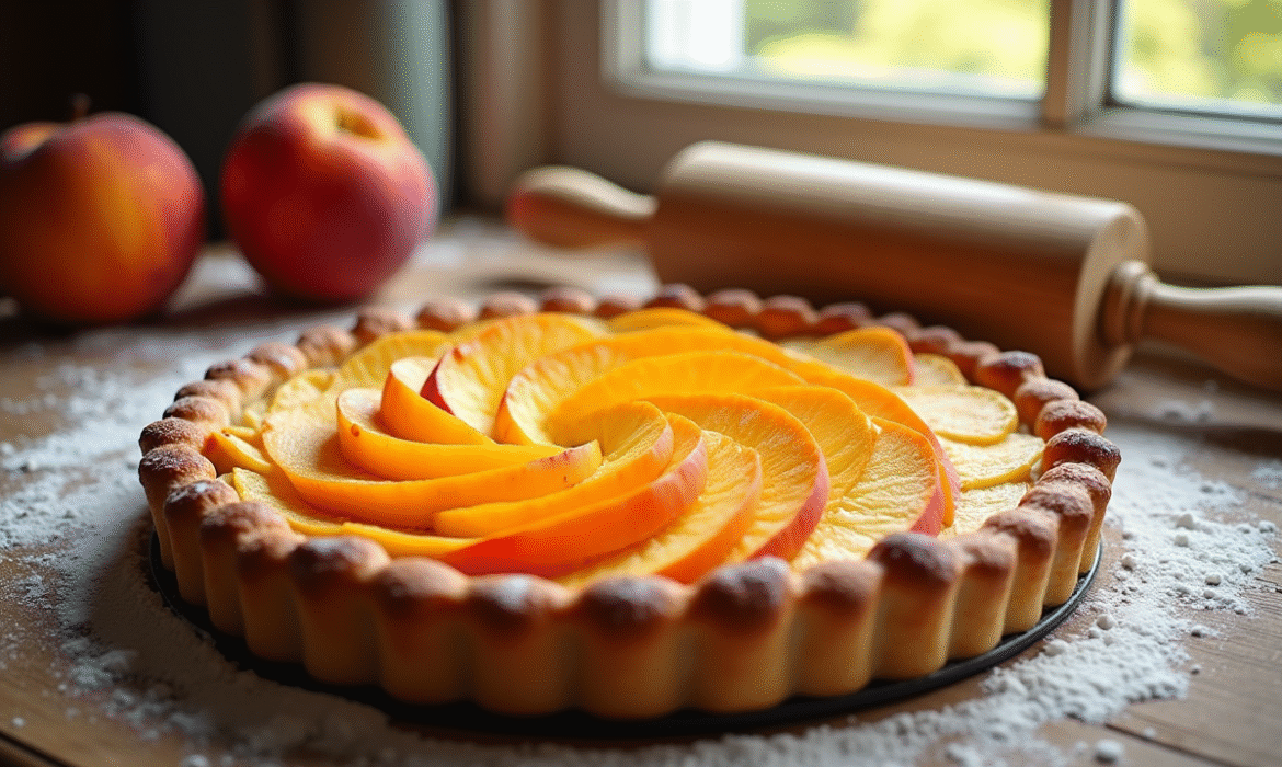 Tarte aux pêches toute simple : astuces pour une croûte croustillante